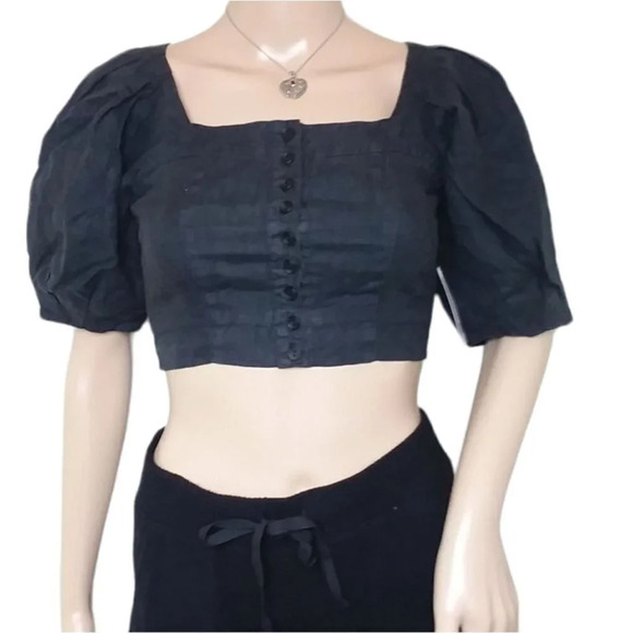 Joie BLANCHE SHORT SLEEVE LINEN TOP - Picture 1 of 5